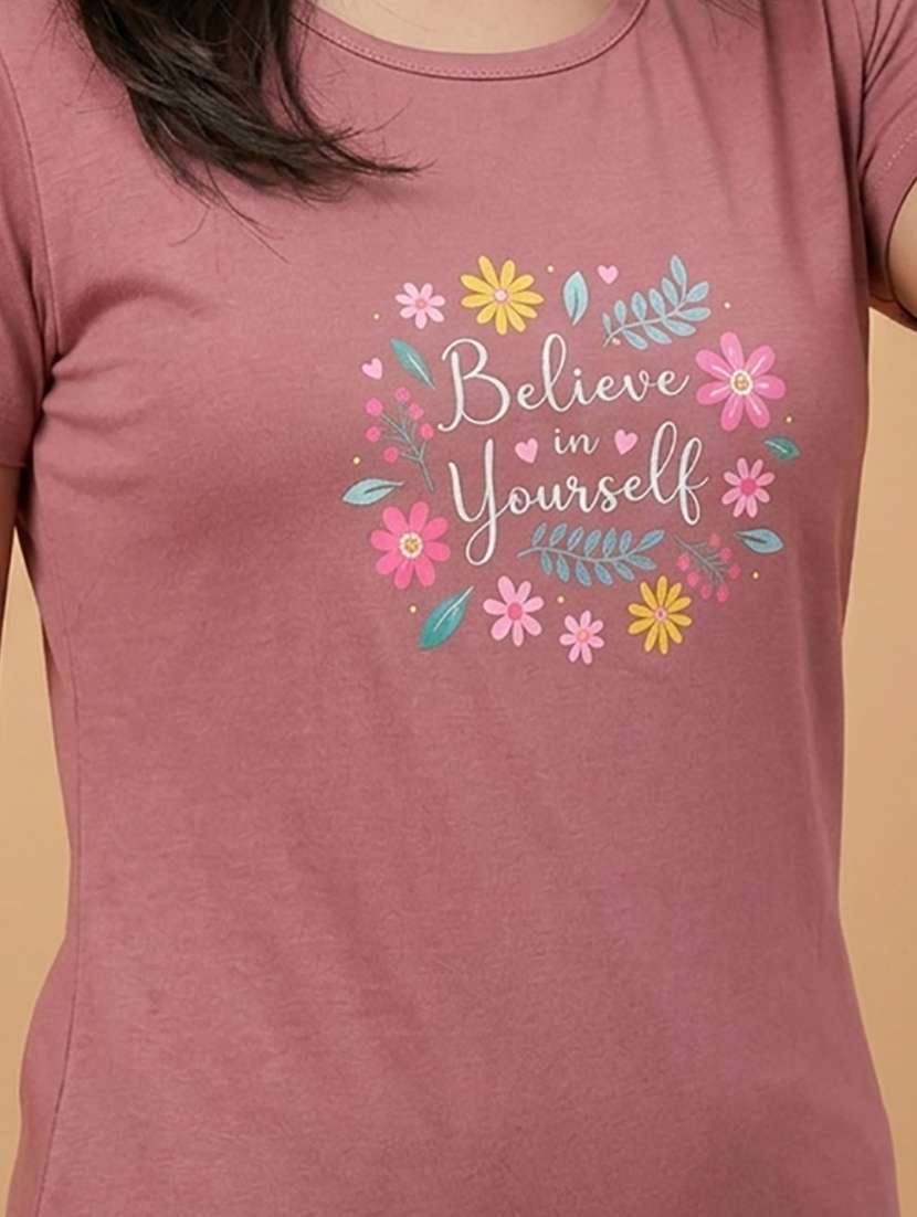 women printed short sleeve loungwear t-shirt - 22471531 -  Standard Image - 1