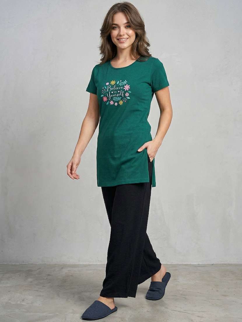 women printed short sleeve loungwear t-shirt - 22471532 -  Standard Image - 4
