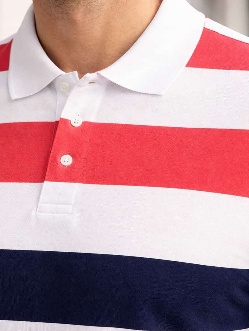 men multi colored cotton blend color block t-shirt - 22471565 -  Standard Image - 1