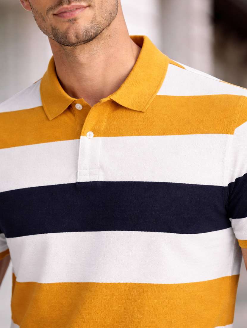 men multi colored cotton blend color block t-shirt - 22471566 -  Standard Image - 1