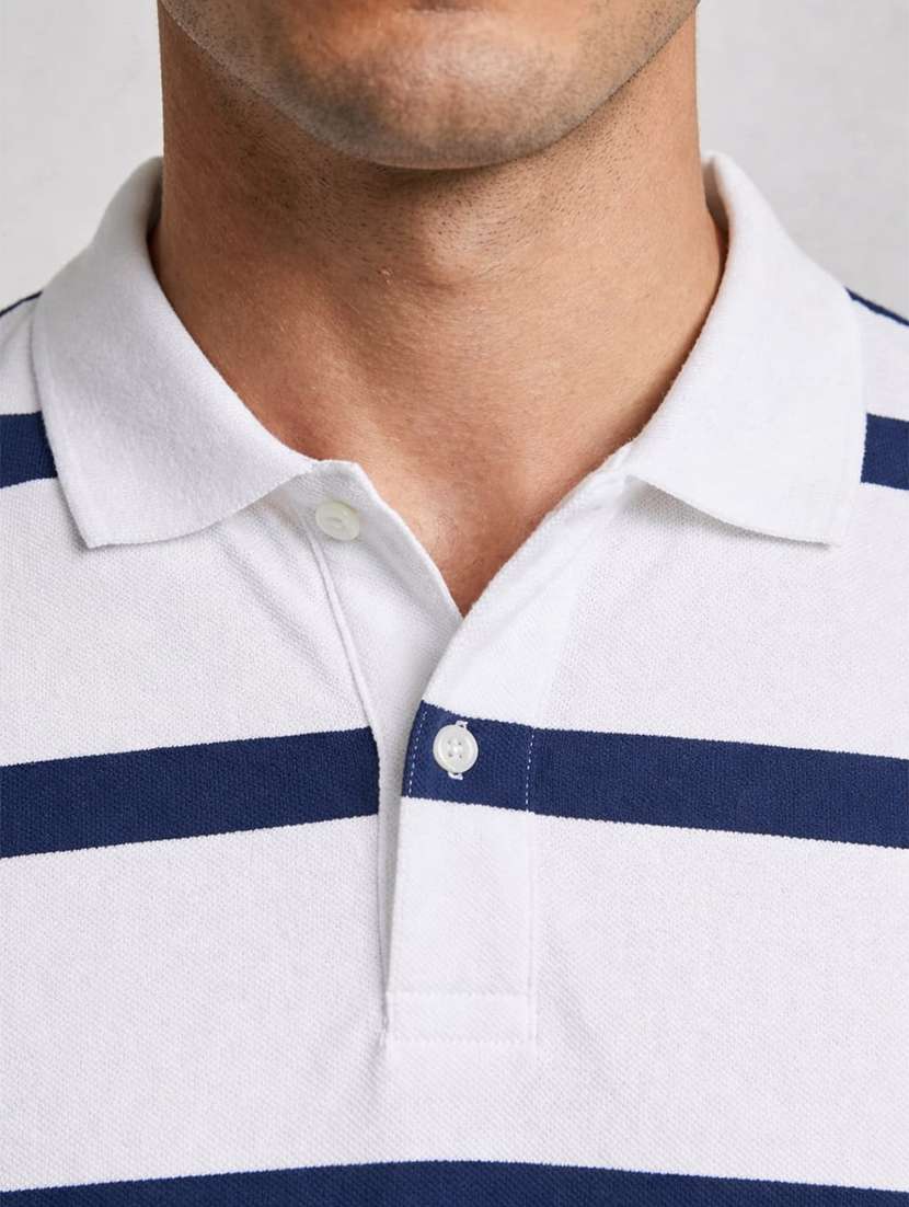 men striped short sleeve regular fit polo t-shirt - 22471570 -  Standard Image - 1