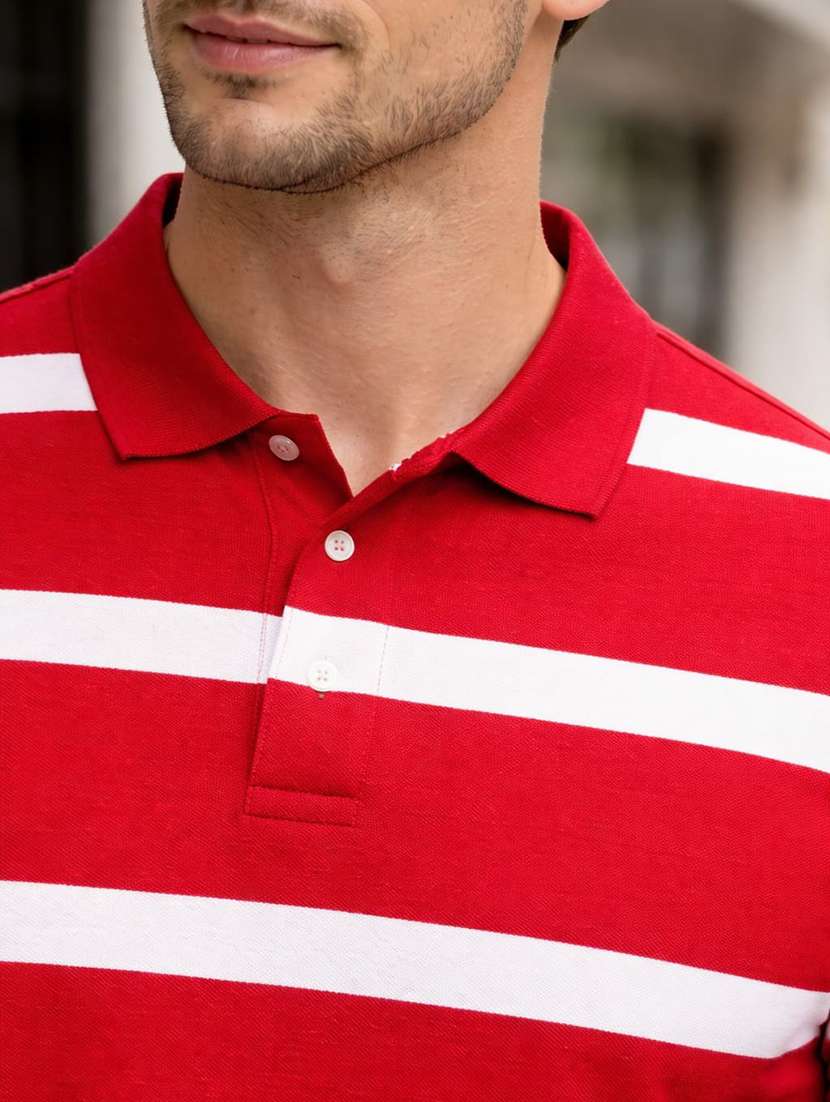men striped short sleeve regular fit polo t-shirt - 22471571 -  Standard Image - 1