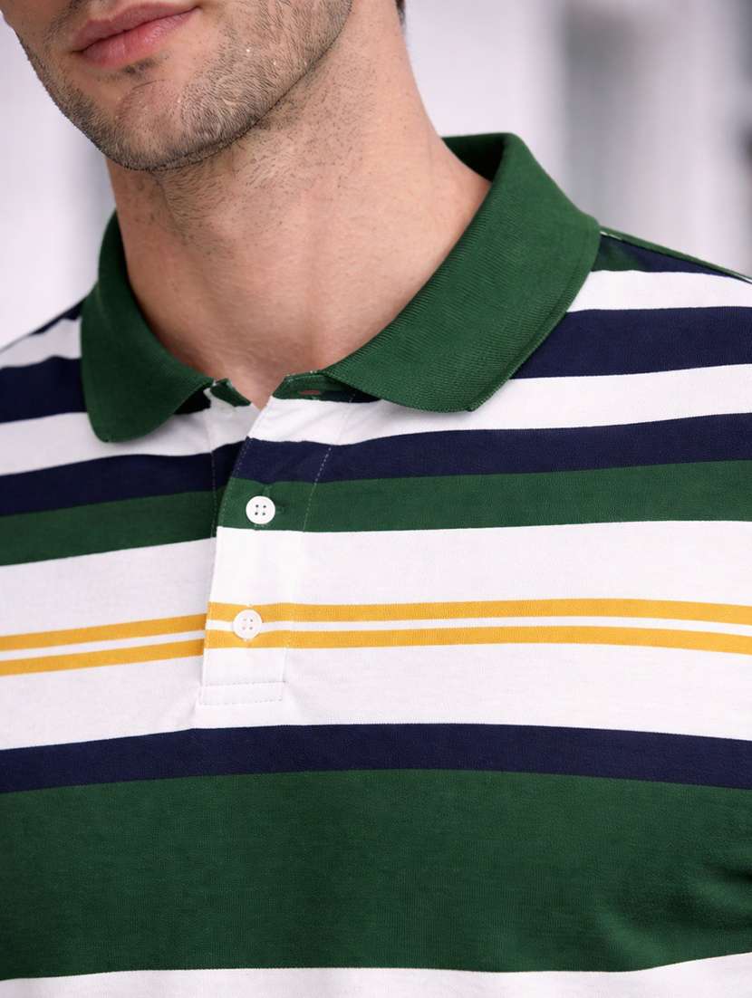men striped short sleeve regular fit polo t-shirt - 22471577 -  Standard Image - 1