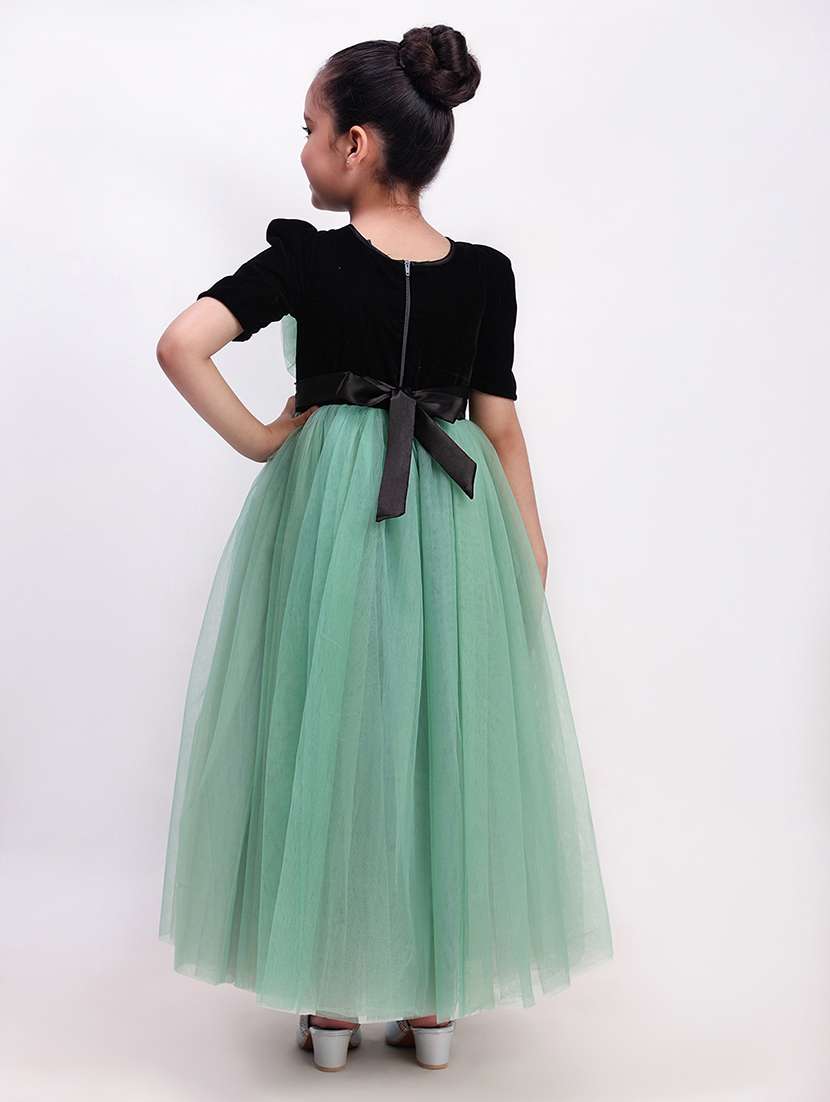 girl green satin party gown - 22471589 -  Standard Image - 4