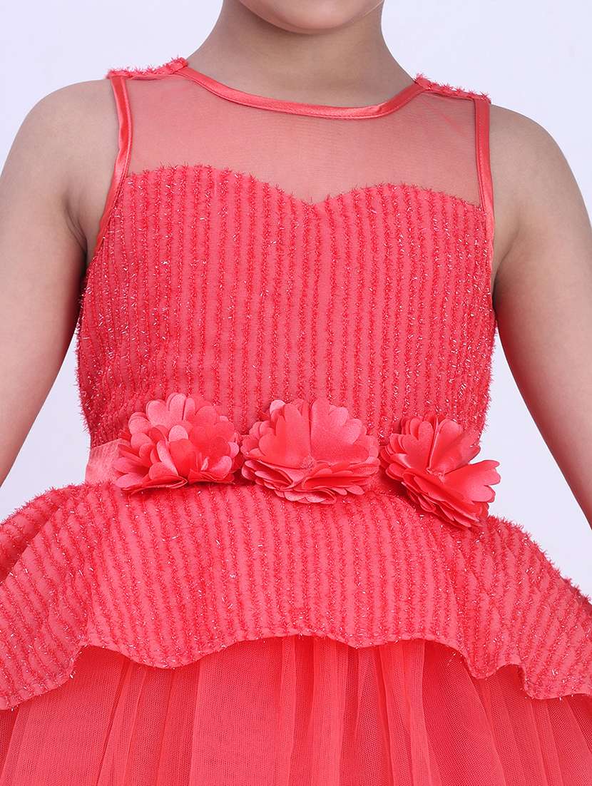 girl red satin party gown - 22471590 -  Standard Image - 1