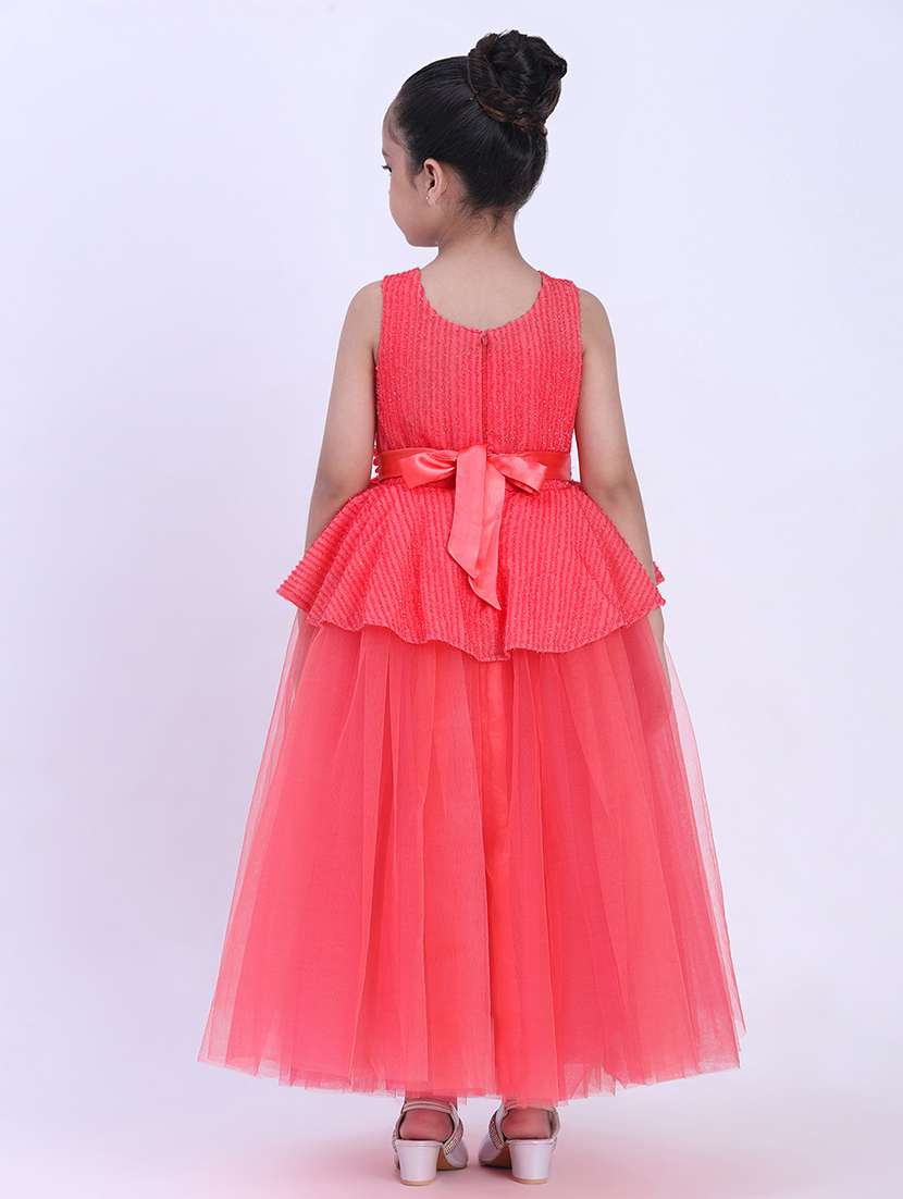 girl red satin party gown - 22471590 -  Standard Image - 4