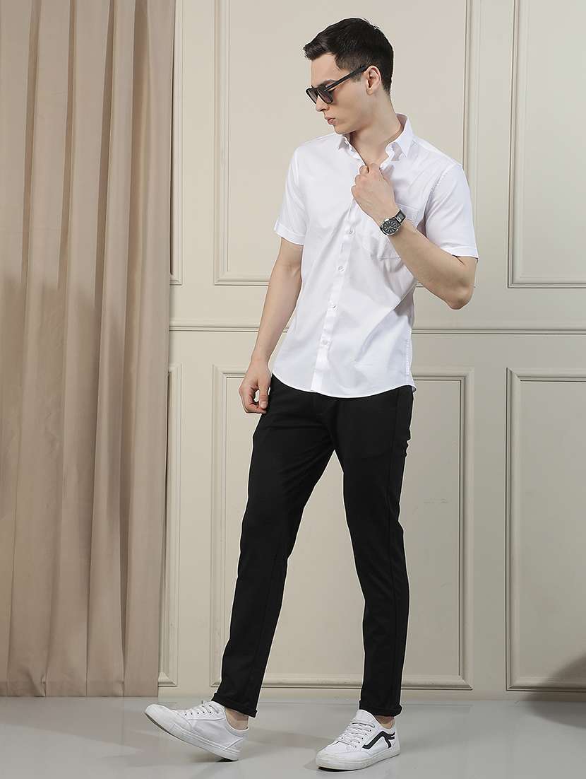 men solid short sleeve slim fit casual shirt - 22471607 -  Standard Image - 6