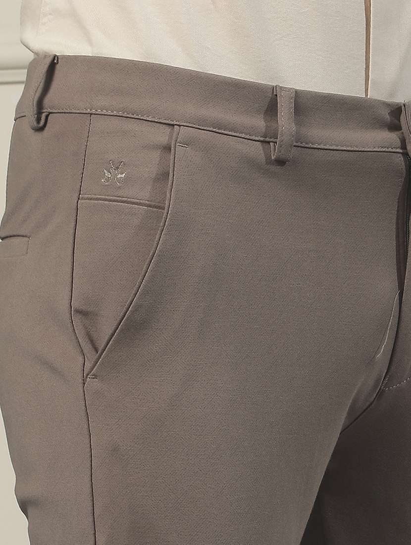 men solid mid rise chinos casual trouser - 22471616 -  Standard Image - 1