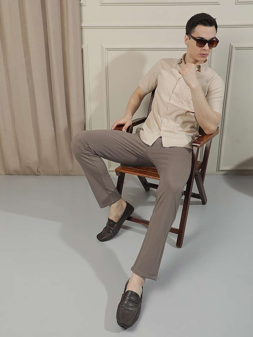 men solid mid rise chinos casual trouser - 22471616 -  Standard Image - 6