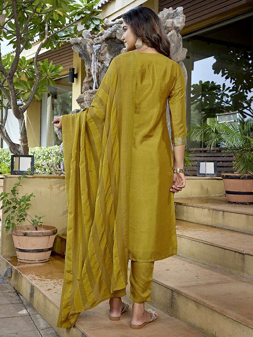 women mustard suit set - 22471663 -  Standard Image - 4