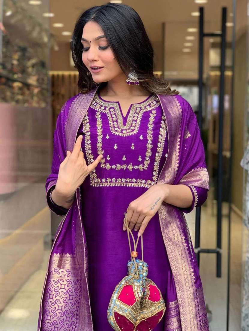 women purple suit set - 22471720 -  Standard Image - 1