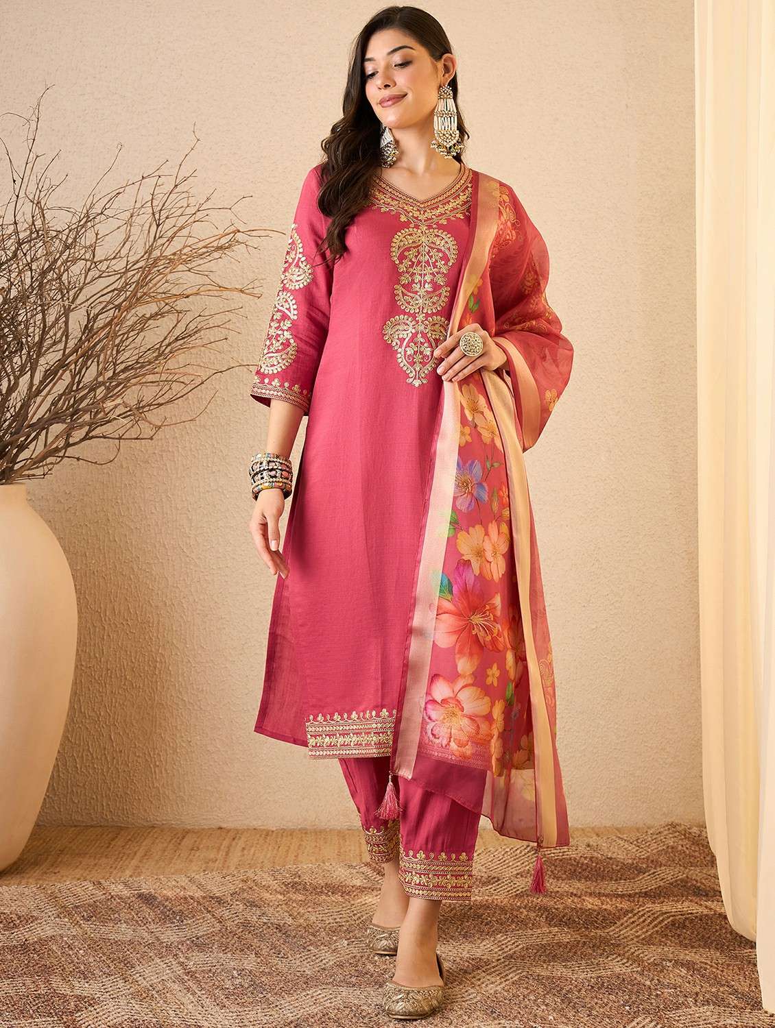 women pink suit set