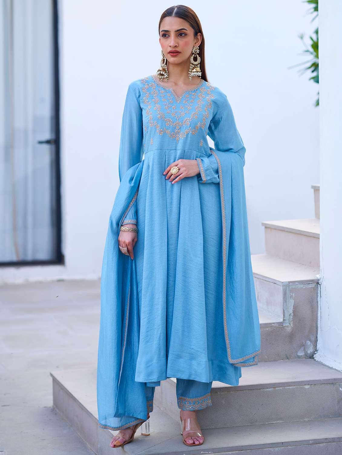 women blue suit set
