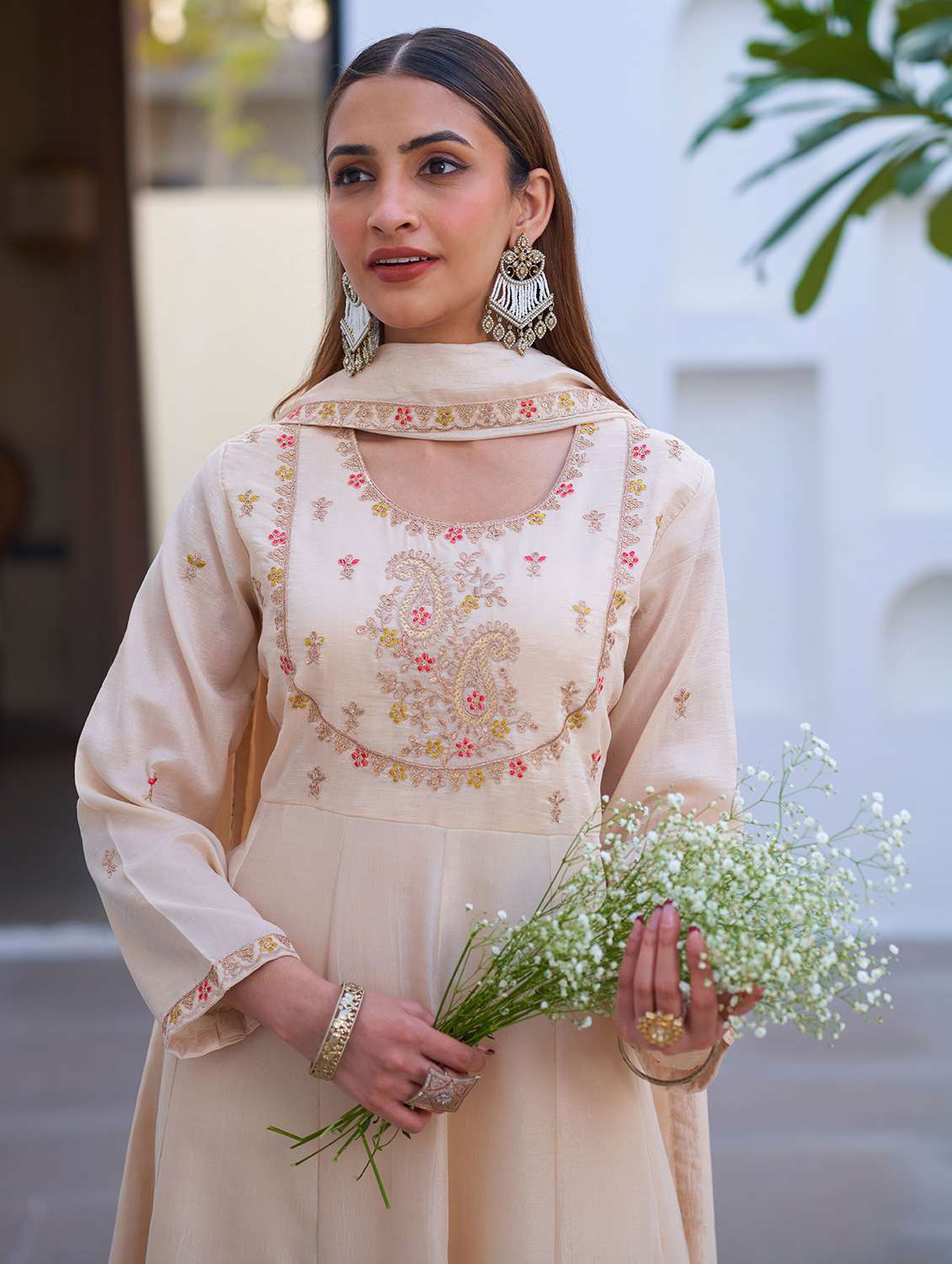 women cream suit set - 22471771 -  Standard Image - 1