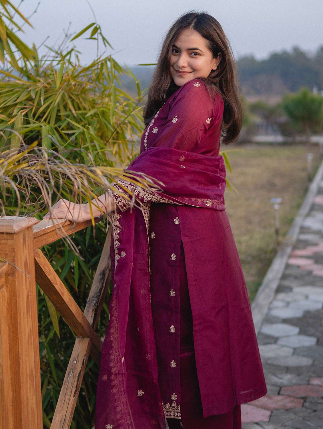 women embroidered three quarter sleeves kurta pant set with dupatta - 22471830 -  Standard Image - 1