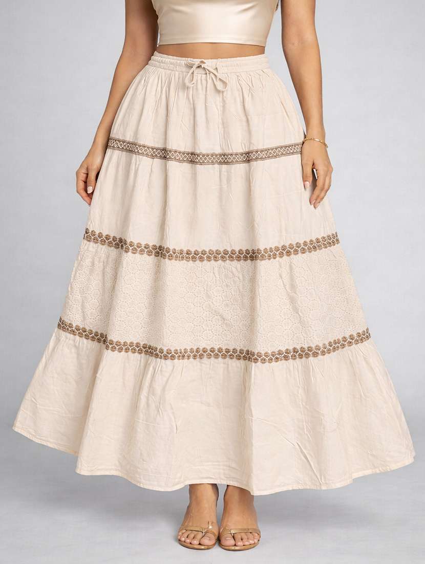 women self designed high rise flared skirt - 22471941 -  Standard Image - 4