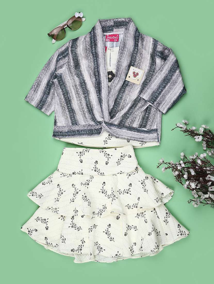 girls printed short sleeves top and skirt set - 22472005 -  Standard Image - 1
