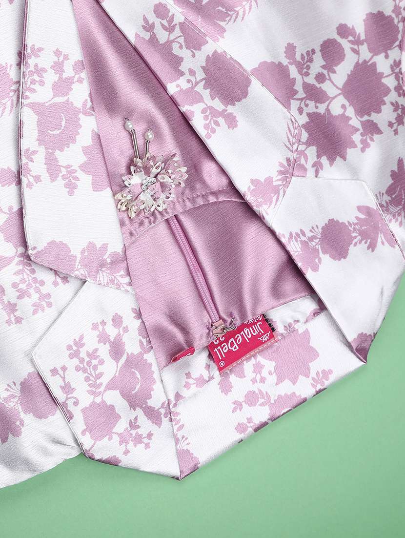 girls printed round neck top and skirt with jacket - 22472006 -  Standard Image - 4