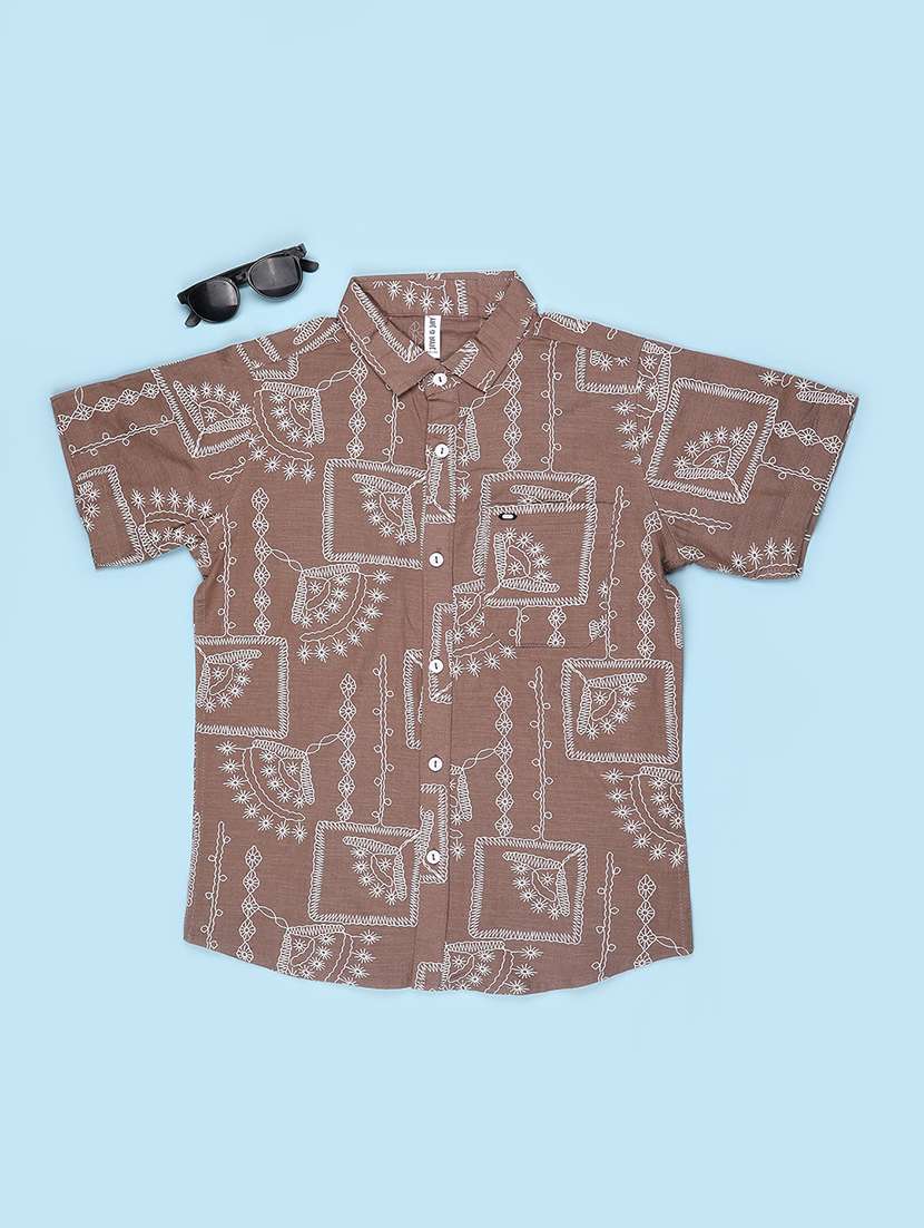 Boys Printed Short Sleeves Regular Fit Shirt - 22472015 -  Standard Image - 1