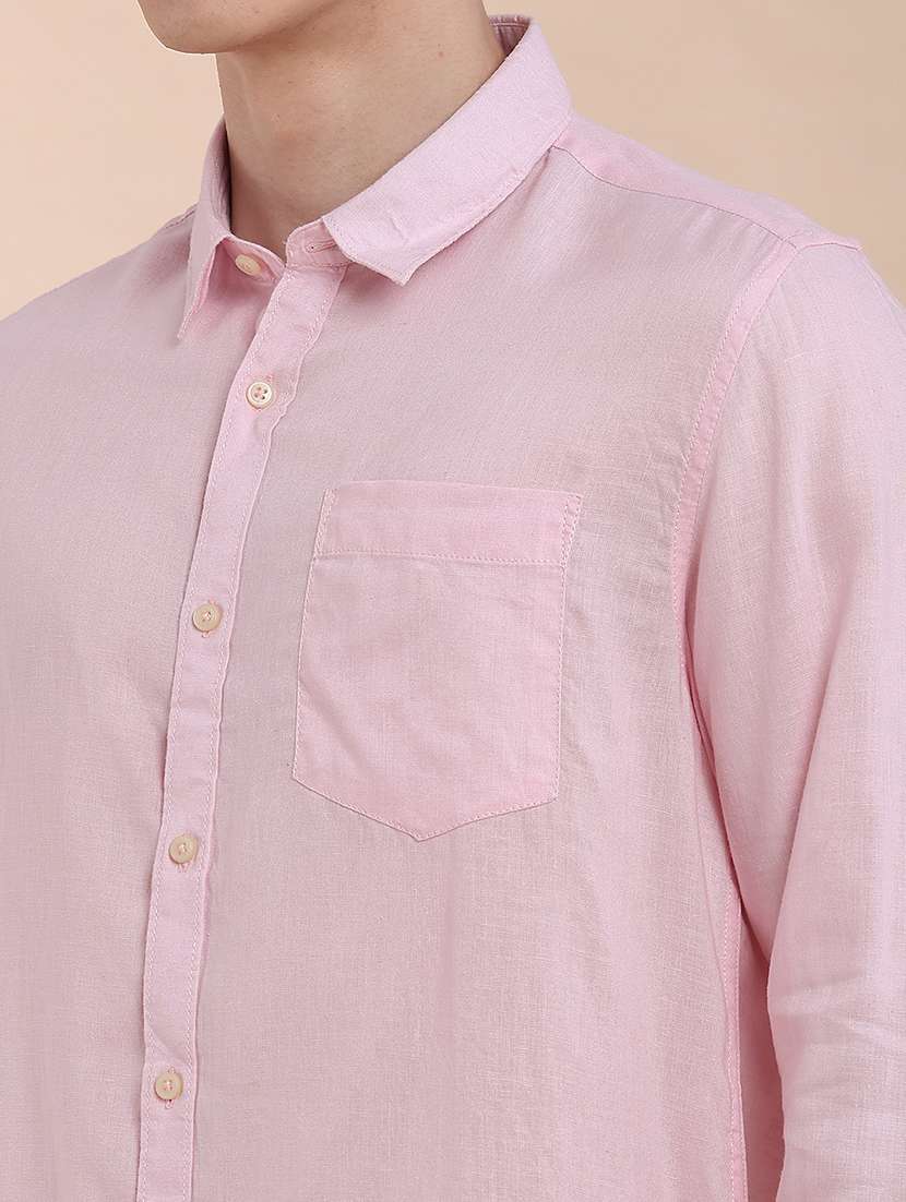 men solid long sleeve regular fit casual shirt - 22472020 -  Standard Image - 1