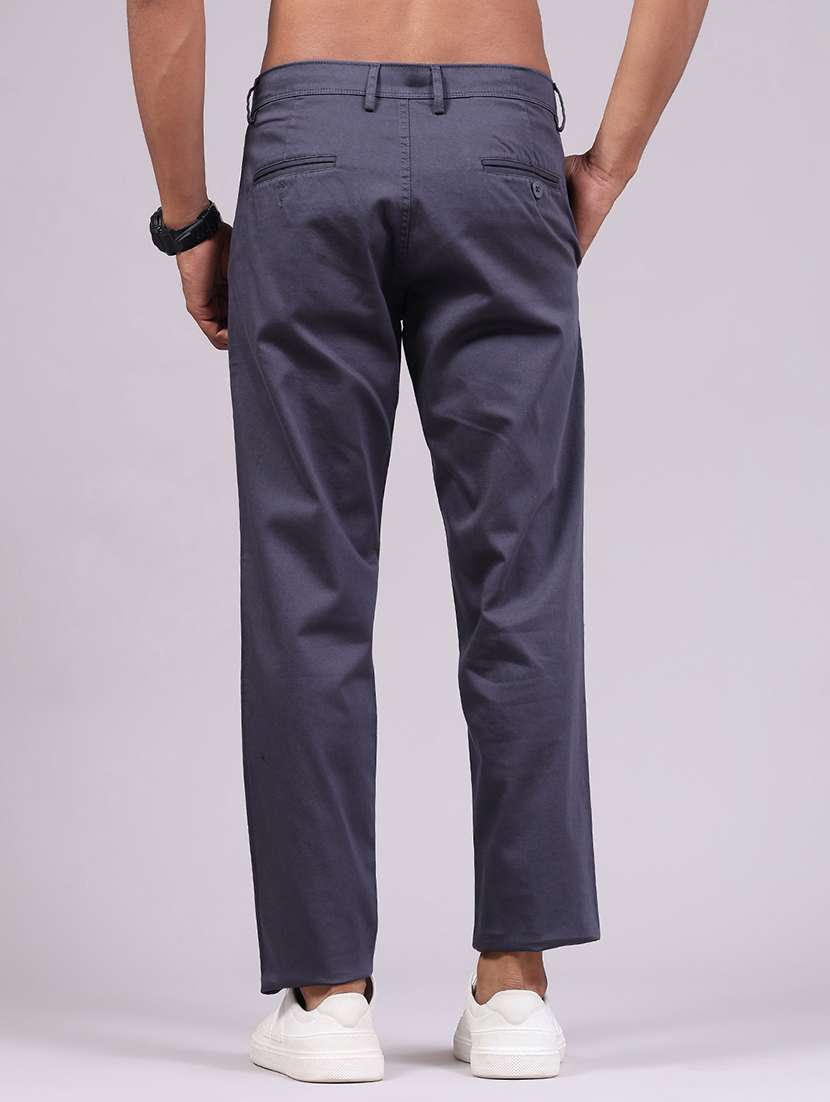 Men Solid Mid Rise Chinos Casual Trouser - 22472027 -  Standard Image - 4