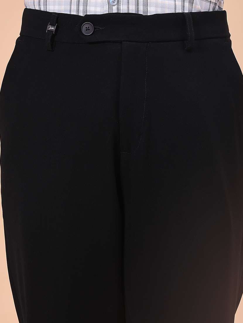 Men Solid Mid Rise Flat Front Formal Trouser - 22472091 -  Standard Image - 1