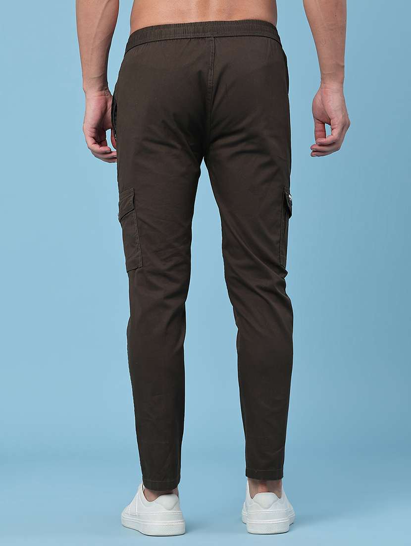 Men Solid Mid Rise Regular Fit Cargo Pant - 22472191 -  Standard Image - 4