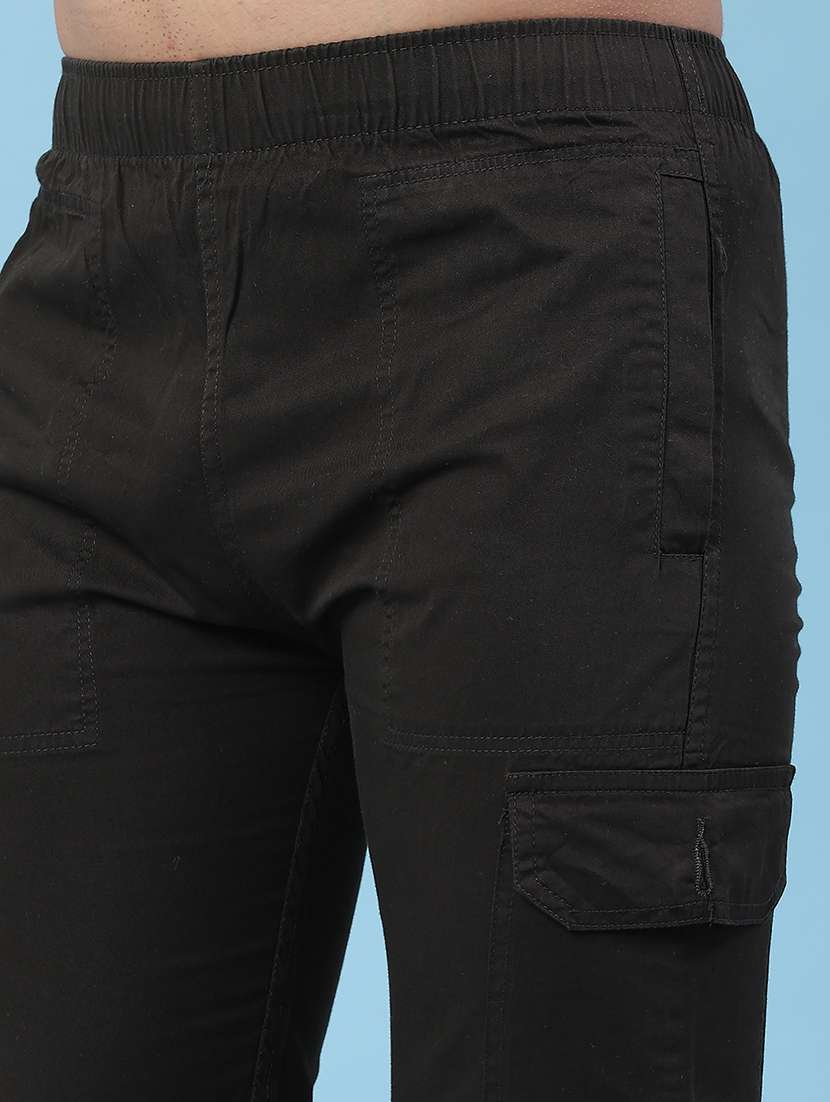 Men Solid Mid Rise Regular Fit Cargo - 22472203 -  Standard Image - 1