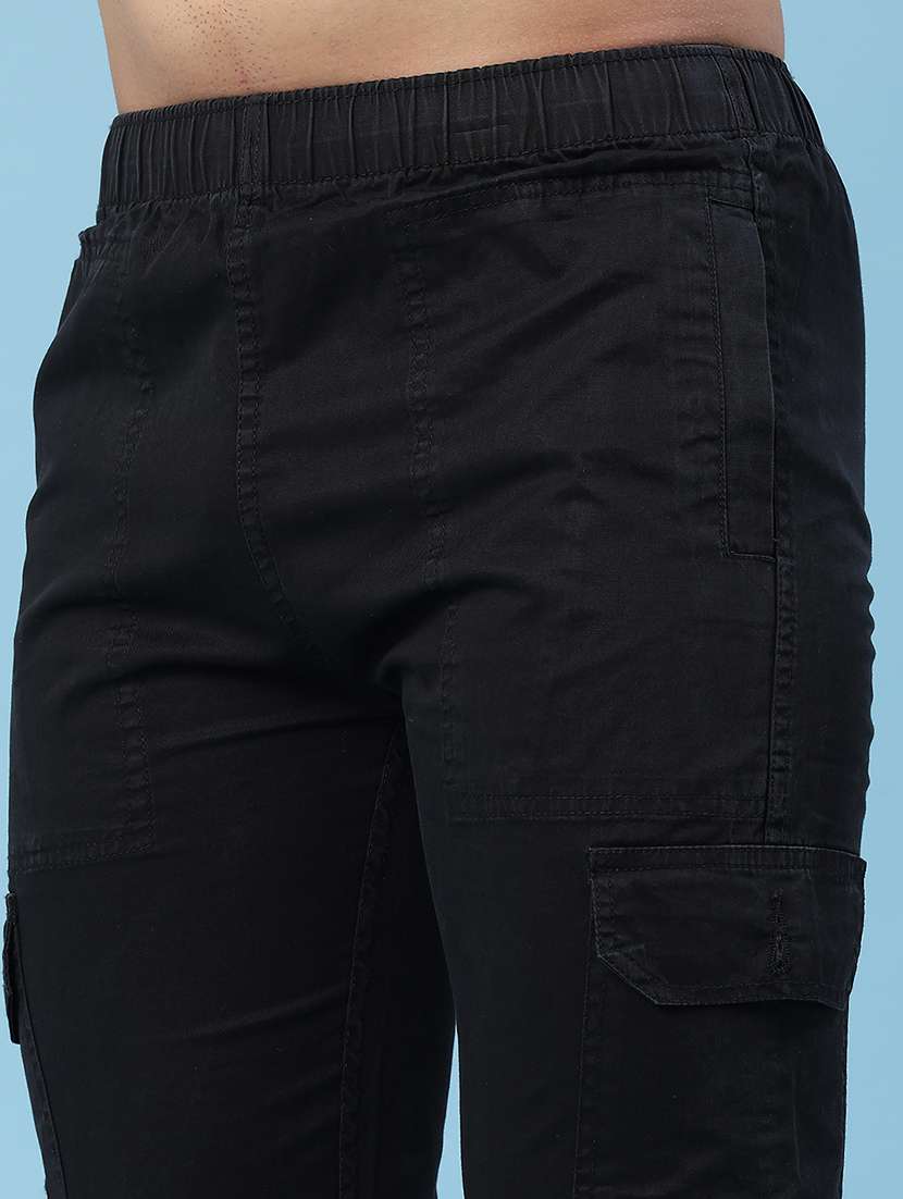 Men Solid Mid Rise Regular Fit Cargo - 22472205 -  Standard Image - 1