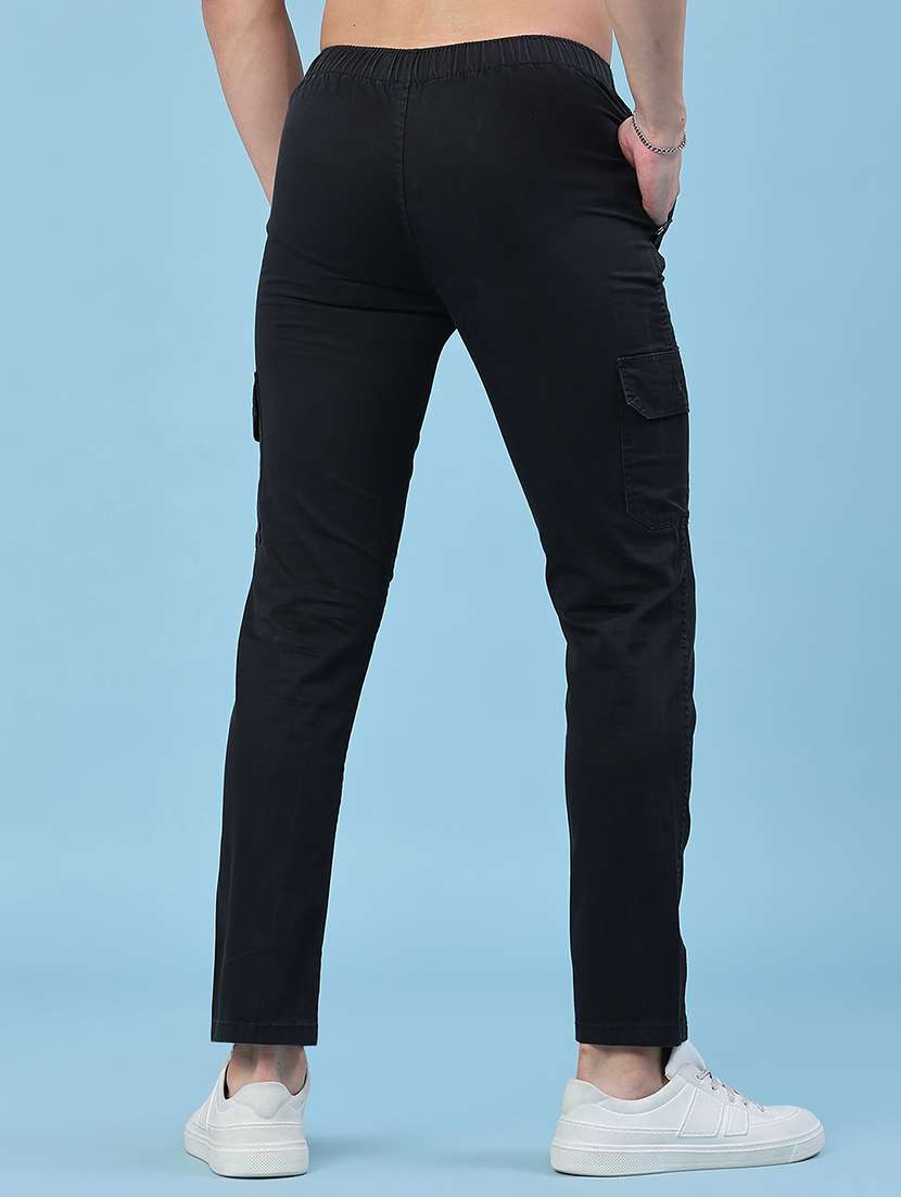 Men Solid Mid Rise Regular Fit Cargo - 22472205 -  Standard Image - 4
