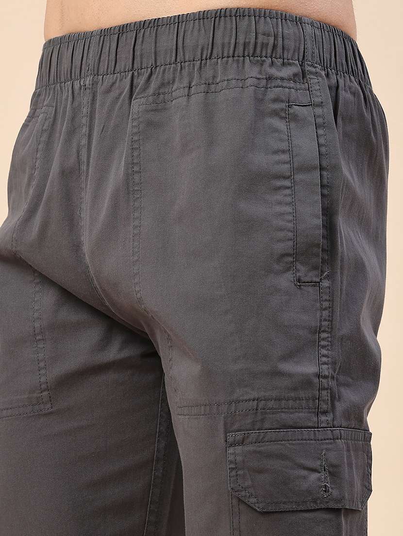 Men Solid Mid Rise Regular Fit Cargo - 22472206 -  Standard Image - 1