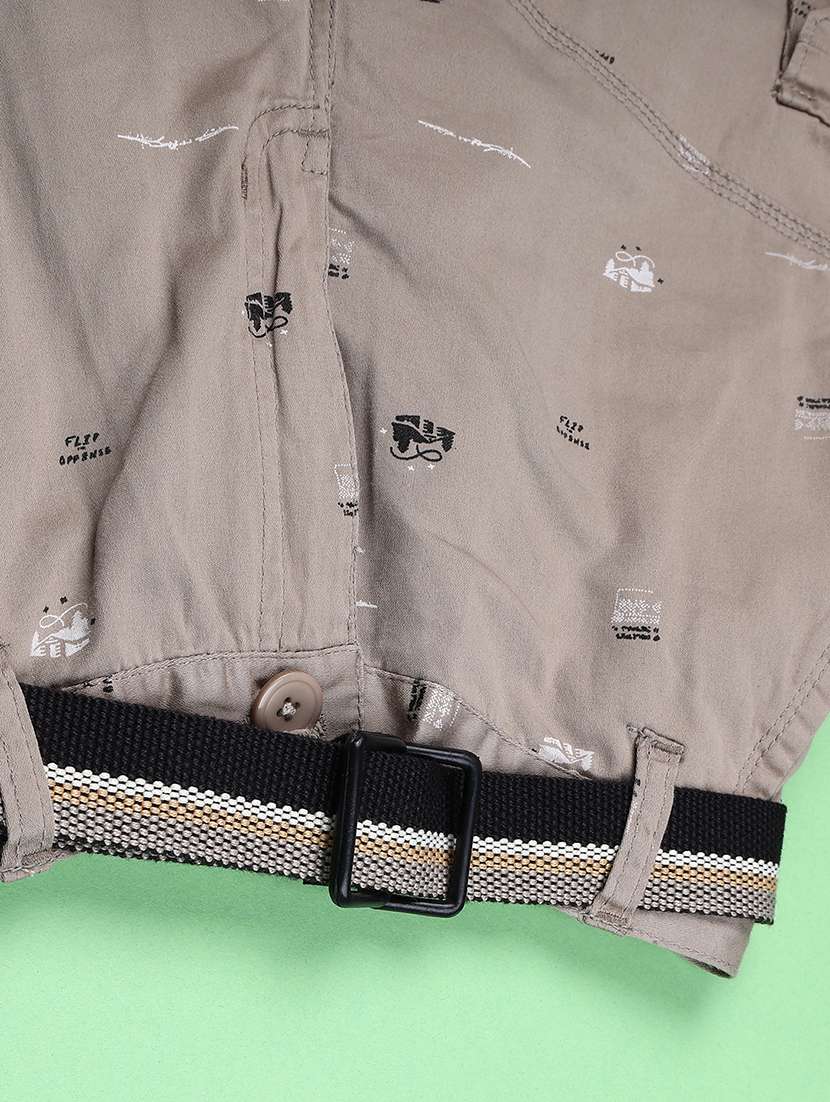 boys printed mid rise cargo three fourth shorts - 22472242 -  Standard Image - 4