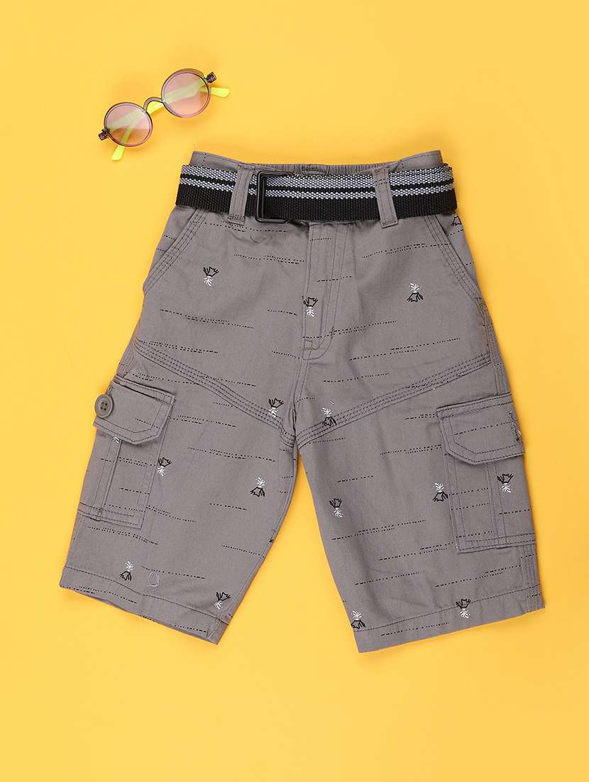 Boys Printed Mid Rise Three Fourth Shorts - 22472253 -  Standard Image - 1