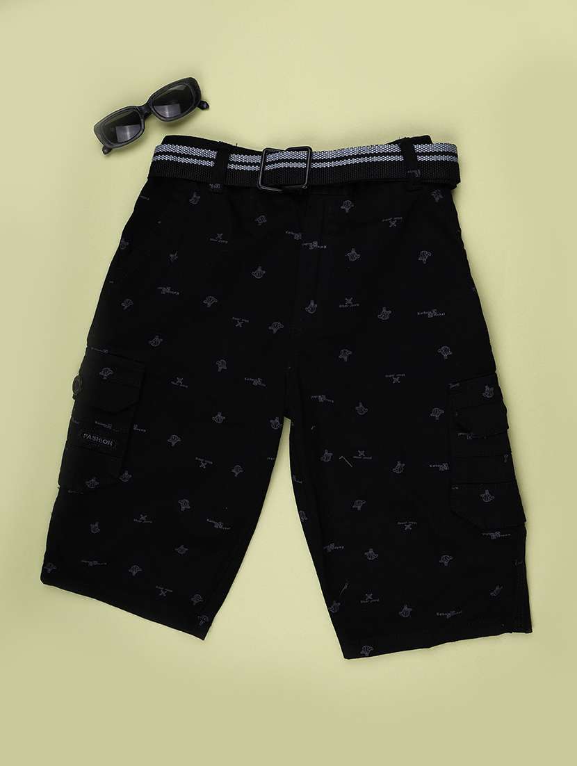 boys printed mid rise cargo three fourth shorts - 22472257 -  Standard Image - 1