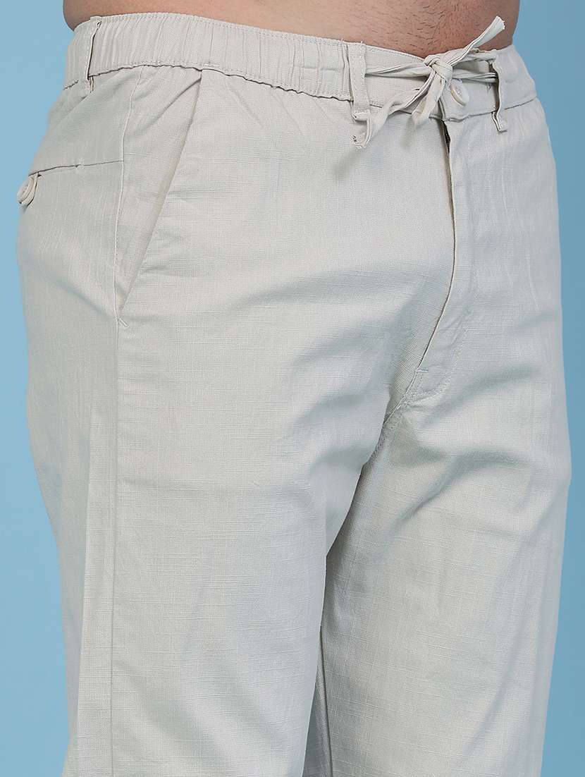 men solid mid rise flat front trouser - 22472282 -  Standard Image - 1