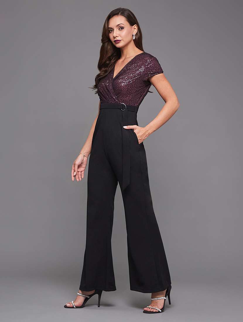 women black polyester full leg jumpsuit - 22472396 -  Standard Image - 4