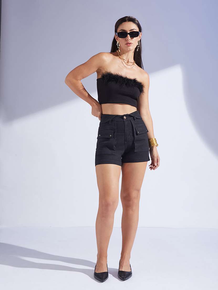 women black denim denim shorts short