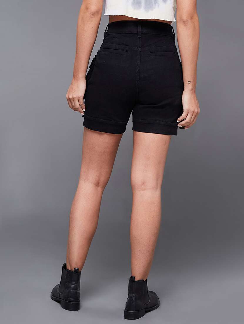 women black denim denim shorts short - 22472446 -  Standard Image - 4