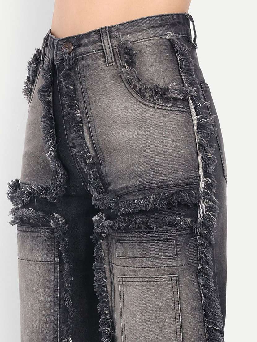 women grey denim jeans - 22472541 -  Standard Image - 1