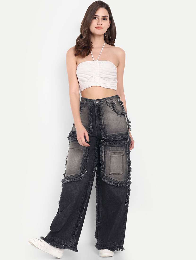women grey denim jeans - 22472541 -  Standard Image - 4