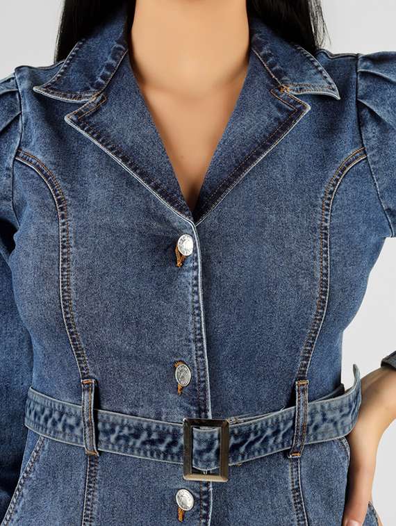 women blue cotton bodycon dress - 22472570 -  Standard Image - 1