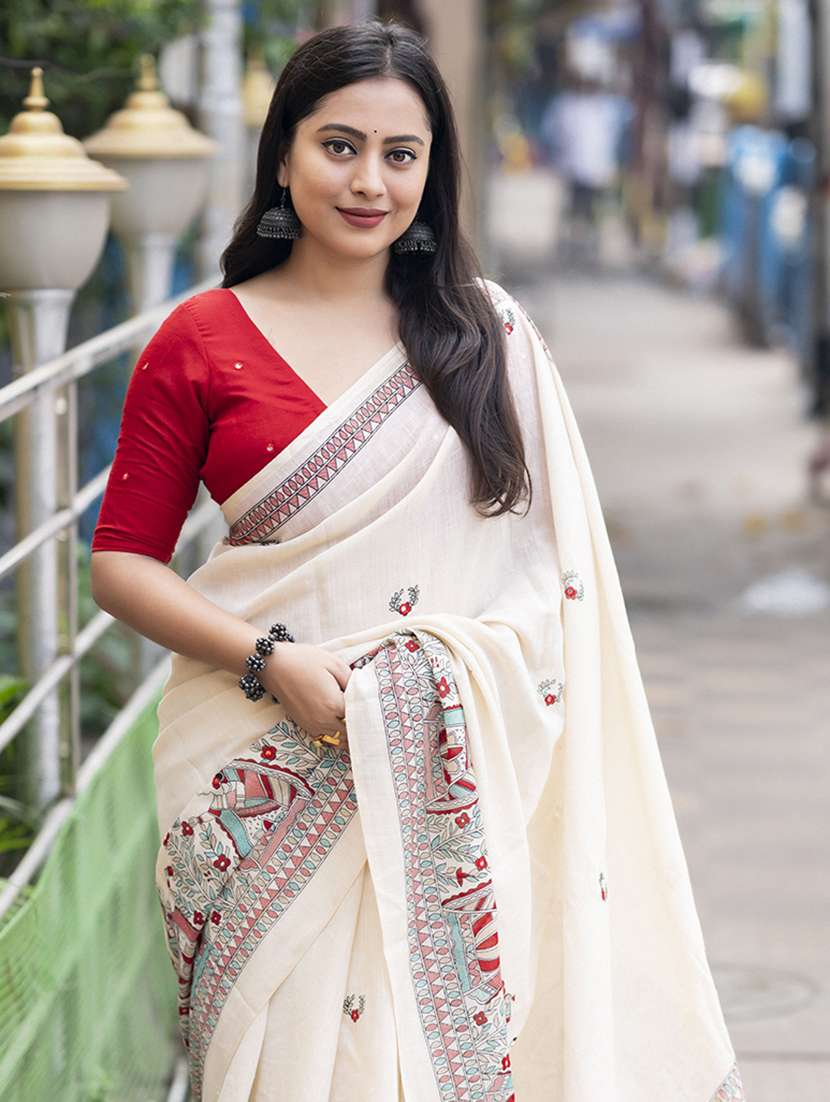 women printed casual wear saree with blouse - 22472625 -  Standard Image - 1