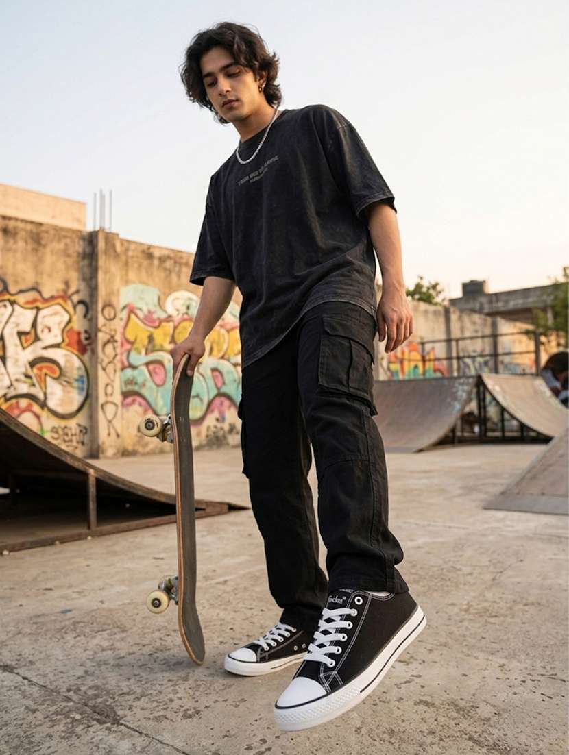 men black lace up sneaker - 22472801 -  Standard Image - 1