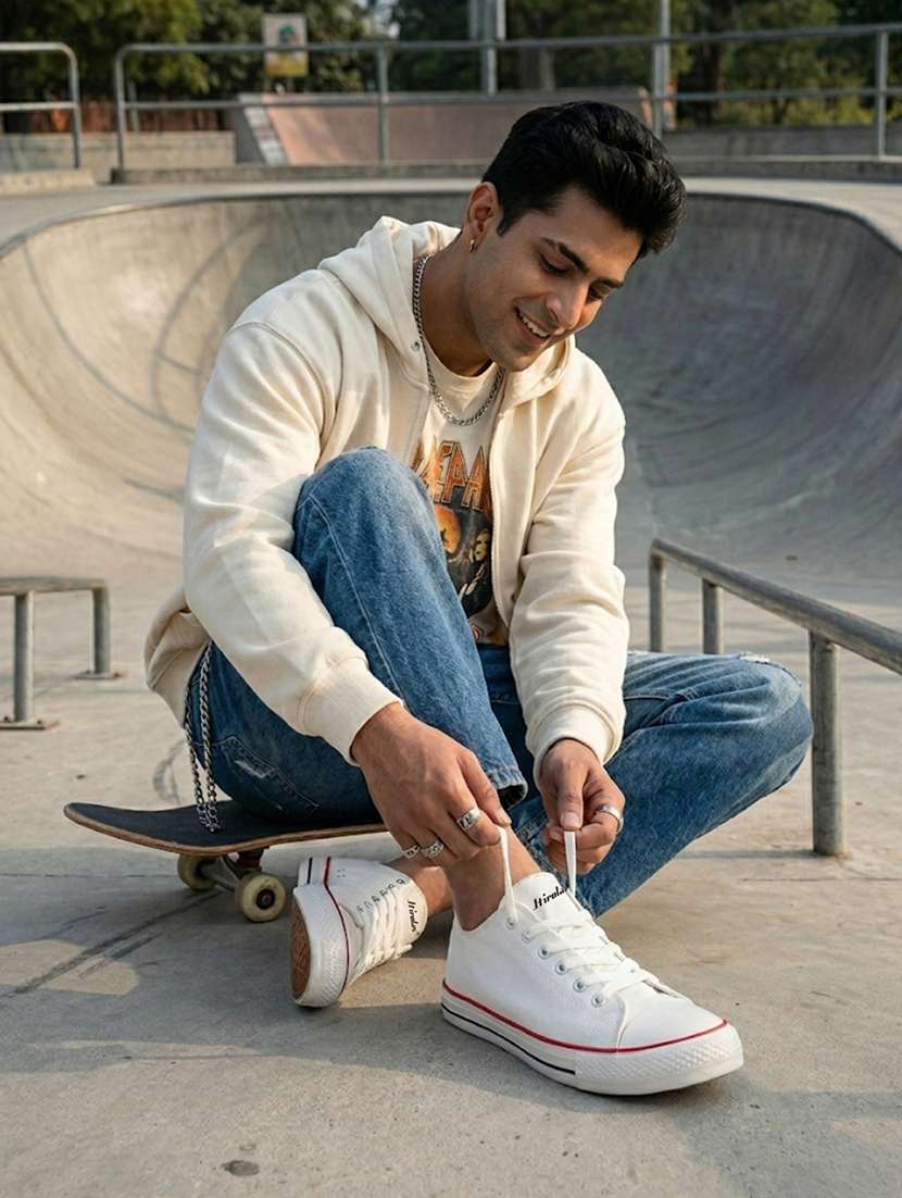 men solid lace up sneaker - 22472804 -  Standard Image - 1