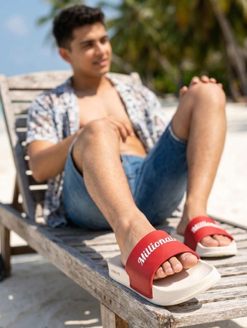 men solid red slider - 22472831 -  Standard Image - 1