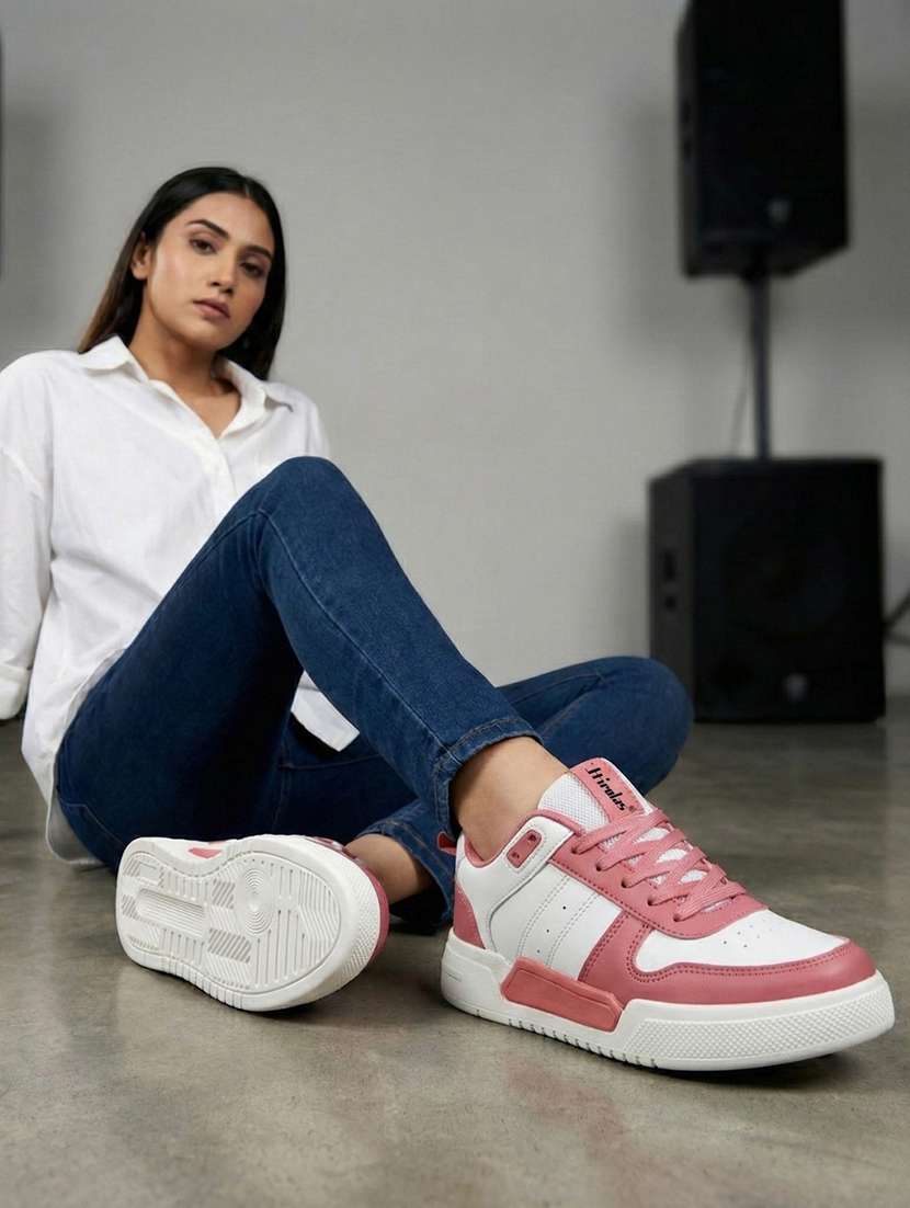 women pink lace-up casual shoe - 22472837 -  Standard Image - 1