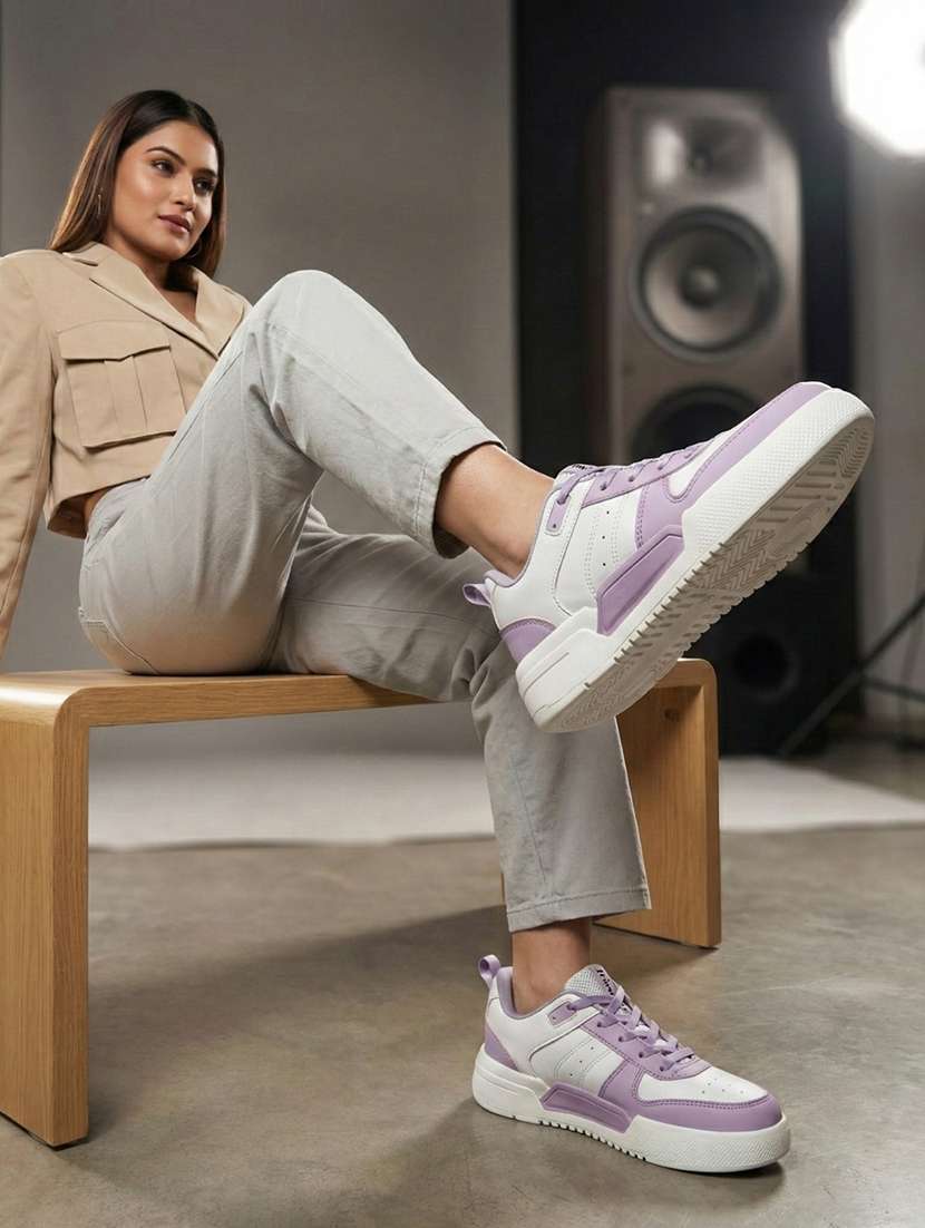 women purple lace-up casual shoe - 22472838 -  Standard Image - 1