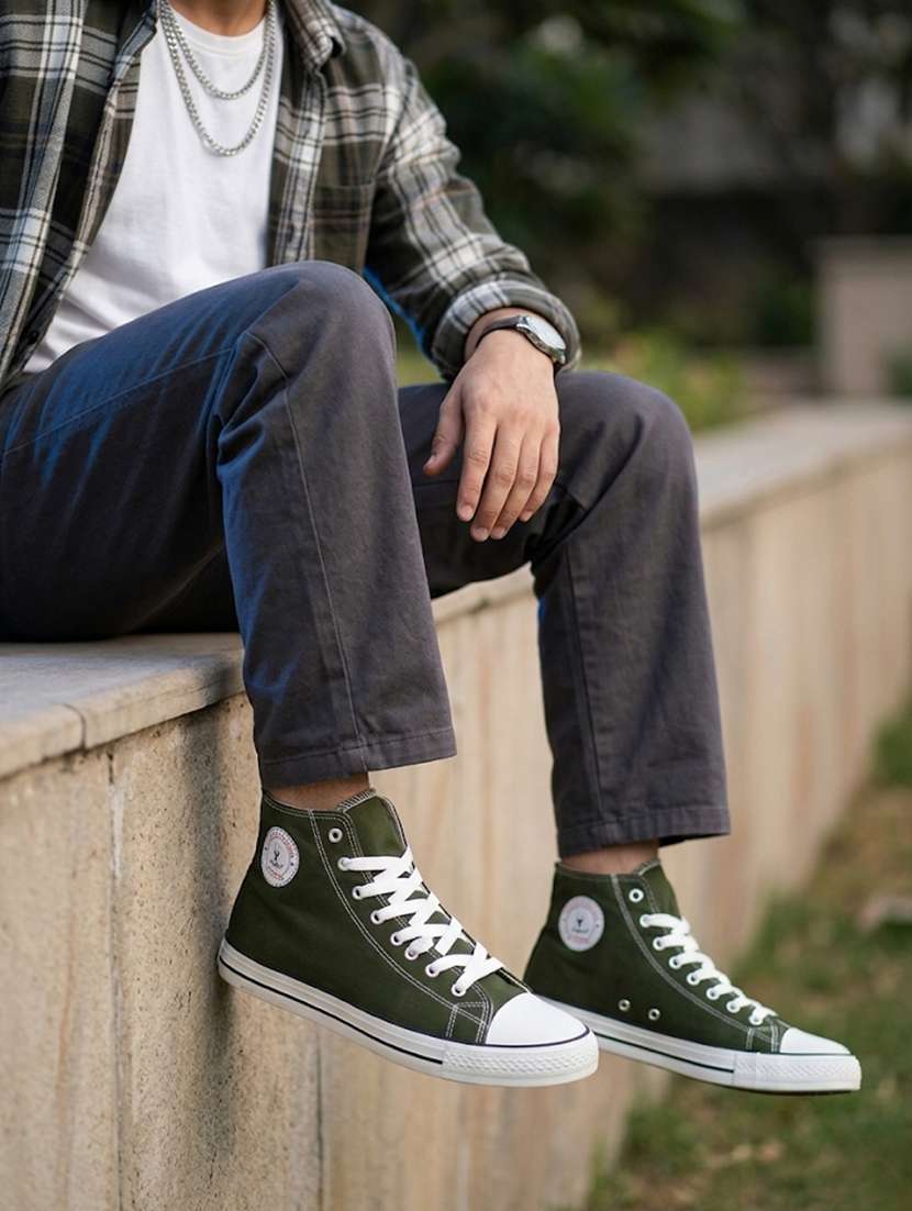 men solid lace up sneaker - 22472846 -  Standard Image - 1