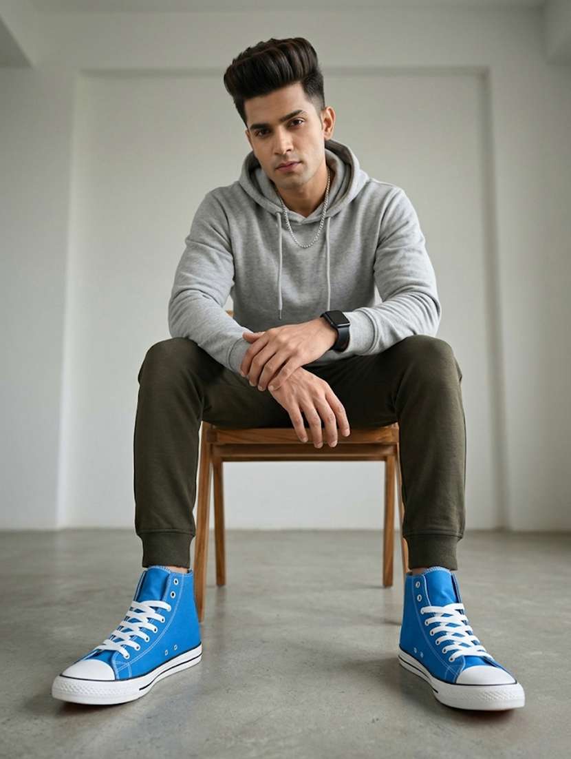 men solid lace up sneaker - 22472847 -  Standard Image - 1