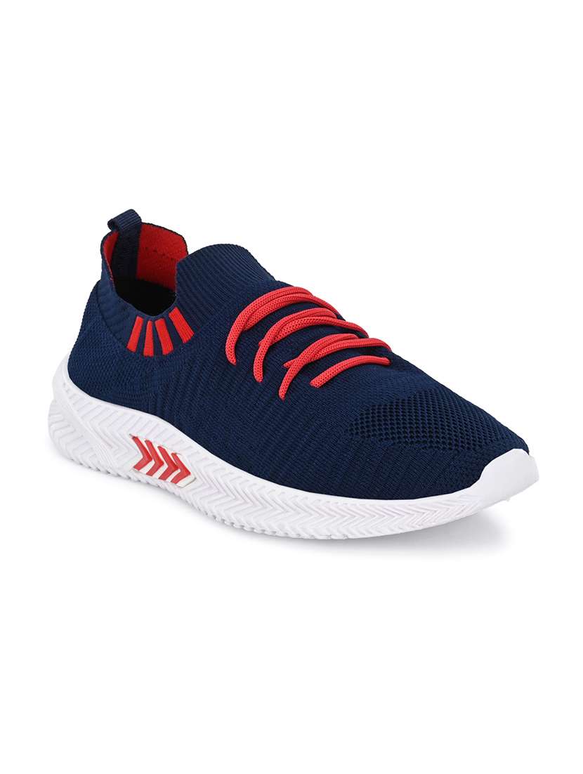 men solid blue lace up shoe